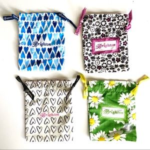 Brighton Fabric Keepsake Pouches black white/pink, green/yellow/white, blues